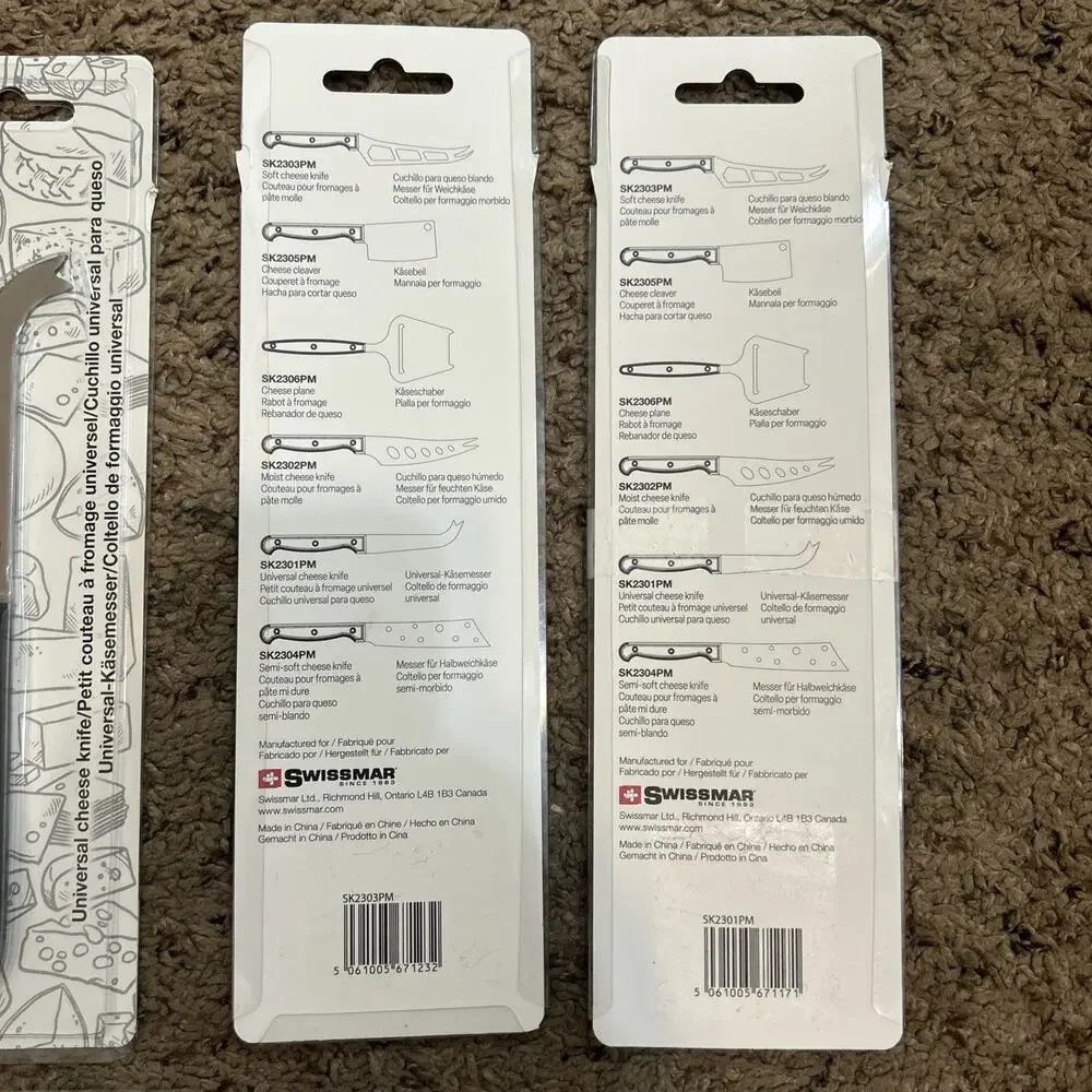 Swissmar 9 Piece Cheese Knife & Picks Set All New & Sealed W/ Black Handles!